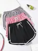 Shorts Populares com Listras Laterais e Cordão para o Verão, Cintura Elástica, Casual Esportivo, Shorts Versáteis Transfronteiriços