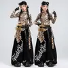 Figurino de dança jazz para meninas, conjunto de roupa de dança cropped com estampa de leopardo para crianças, roupa da moda street dance para desfile infantil, figurino de performance para meninas