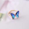 Anillo de Mariposa Degradado de Nuevo Estilo Europeo y Americano para Mujer, Anillo de Mujer Ins Personalizado y Moderno, Joyería de Mano Elegante y de Moda R16