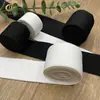 1.0-6.0cm Negro y Blanco Engrosado Banda Elástica Imitación Nylon Banda Elástica Cepillada Ajustada al Cuerpo Cintura Peluca Tejido Elástico