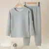 Conjunto de Roupa Íntima Térmica de Lã Infantil, Tops e Calças Térmicas de Seda para Meninos, Pijamas para Crianças Pequenas, Roupa de Casa Estudantil para Meninas
