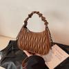 Nova Estilo 2024 Bolsa para Poucas Pessoas Feminina Outono e Inverno Senmeng Vintage Romboidal Bolsa Transversal Feminina Plissada Bolsa de Mão Bolinho