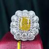 Conjunto de Circonita Dorada con Diamantes Completos con Anillo Abierto de Diamante Moissanita Artificial para Mujer Moda Elegante Celebridad en Línea Anillo para Transmisión en Vivo