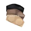 Top de tubo sin costuras de seda helada, fino, transpirable, diseño antideslizante, tirantes transparentes, con pequeño realce de pecho, talla grande, sujetador para mujer