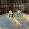 Pendientes de perlas de aceite esmaltadas con diseño retro francés de palacio, hechos a mano, con diseño de nicho, fabricantes de pendientes.