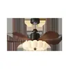 Lámpara ventilador vintage estilo wabi-sabi, diseño único de plumas, funcionamiento silencioso, luminaria integrada para sala de estar, lámpara ventilador estilo crema, iluminación Zhongshan