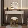 Penteadeira Nova Estilo Francês 2025 em Ardósia para Quarto, Mesa de Maquiagem Minimalista Moderna Celebridade da Internet Luxo Leve, Estilo Creme para Espaços Pequenos