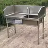 Mesa de Corte Comercial Frango Pato Mesa de Abate Aquático Comercial Aço Inoxidável Peixe Matança Mesa Mercado de Vegetais Extra Grossa Salada de Frutas