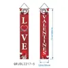 Amazon Transfronterizo Día de San Valentín Pareja Feliz Corazón Decoración Arreglo Porche Puerta Decoración Pancarta Tela de Fondo