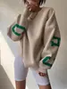 Moletom com Estampa de Letras Estilo Preguiçoso Europeu e Americano Feminino Outono Inverno Novo Solto Gola Redonda Pulôver Top Emagrecedor Jaqueta Casual