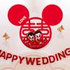 Suministros de boda al por mayor decoración de habitación de boda papel nuevo Mickey tridimensional palabra feliz pegatinas de pared un paquete de dos