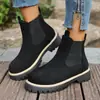 Botas Martin de Moda Otoño e Invierno Color Gris Punta Redonda Talla Grande Transfronterizas Europeas y Americanas Negras Venta al por Mayor Transfronteriza para Mujer Suela Gruesa Venta al por Mayor Talla Grande