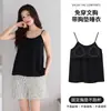 Pijama de shorts tipo camisola de dos bolsillos, algodón puro, conjunto de dos piezas para estar en casa, se puede usar para salir, moderno, popular