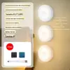 Luz Noturna Magnética Portátil Recarregável com Sensor de Corpo Humano Inteligente LED Redonda Simples Moderna Luz para Armário de Dormitório