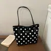 Bolso de hombro tipo tote de ante con lunares retro transfronterizo, un bolso de mano grande casual y elegante para mujer, perfecto para ir al trabajo