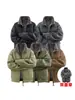Chaqueta de Invierno de Algodón Reversible para Hombre, Forrada de Polar, Engrosada, Cálida, Cuello Alto, Chaqueta de Trabajo con Forro de Polar 2602A