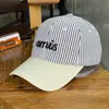 Boné de Baseball Estilo Novo com Proteção Solar, Design de Fita Versátil, Circunferência da Cabeça Grande, Efeito Emagrecimento Facial, Letras Listradas, Top Macio, Chapéu Feminino Doce e Estiloso