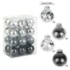 Venta Caliente Transfronteriza Bola de Navidad de PET Colgante Transparente de Plástico Bola Rosa Brillante Mate Set de Decoración para Ambiente Navideño