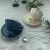 Conjunto de Xícara e Pires de Cerâmica para Café Octogonal High-End Adereços de Foto para Loja de Chá da Tarde Decoração