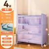 Estantería de Acero para el Hogar Estantería Infantil con Puerta Vidrio a Prueba de Polvo Vitrina Hecha a Mano Armario de Hierro Taquilla de Almacenamiento