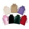Bolsas de cordón de terciopelo y lino, bolsas de almacenamiento de lona dorada para joyería, bolsitas de cordón de algodón y lino, bolsas de tela al por mayor y personalizadas