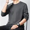Camiseta de manga larga para hombre, estilo deportivo casual, cuello redondo, camiseta interior estampada de manga larga, camiseta para hombre