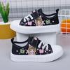 Tênis de Lona Novos Confortáveis de Desenho Animado para Crianças Sapatos Casuais Planos Esportivos para Meninas Tênis Leves Planos para Corrida de Estudantes