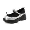 Nuevos Zapatos Mary Jane de Suela Gruesa con Lazo de Perlas Estilo Ballet Plataforma Deportivos Transpirables Casuales para Mujer 2025