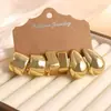 Amazon Cross-Border Gold C-Shaped Resin Brincos Criativos e Estilosos em Forma de C Gota d'Água Conjunto de 3 Peças Atacado Europa e América
