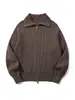 Ropa Vintage Yidao Otoño 2026 Nuevo Retro Japonés Color Sólido Canalé Vertical Holgado Cuello Grande Mangas Raglán Sudadera Abrigo