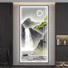 Nueva Pintura de Luz LED de Lujo Ligero Chino para Vestíbulo Paisaje Grandioso Pintura Colgante de Pared de Fondo para Sala de Estar Pasillo Pasillo Mural