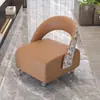 Banqueta Giratória para Sala de Estar com Rodas, Cadeira com Encosto, Cadeira Individual de Lazer Leve de Luxo, Banqueta Pequena Giratória, Banqueta Baixa para Trocar de Sapatos