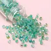 Cuentas de vidrio doméstico de 4 mm para arroz, doble color aurora, cuentas de doble punta, hilo de oro, cuentas hechas a mano para pulsera DIY, accesorios de material