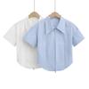 Sentido del Diseño Verano Deseo Puro Cremallera Doble Camisa Corta Curva Nuevo Solapa Pequeña Holgada Moda Camisa
