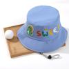 Sombrero de pescador para niños de primavera y otoño, para viajes al aire libre, con dibujos de dinosaurios, a prueba de viento, bonito sombrero para bebé para niños y niñas.