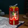 Bolsa de Regalo Redonda de Navidad Inyección de Agua Interior Personaje Luces de Viento Pequeñas Caja de Regalo Luminosa Arreglo de Escena Navideña Caja de Música Navideña