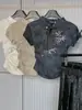 Nova Camiseta Bordada Retrô Estilo Chinês Verão 2025 Nova Estilo Nacional Slim Fit Manga Curta Versátil Top para Mulheres