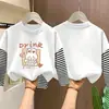 Camiseta de manga larga a rayas de algodón puro estilo coreano para niñas, nueva tendencia versátil de otoño 2026, top básico para niños mayores