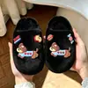 Chinelos de inverno para meninos, chinelos de algodão infantis, chinelos internos quentes e antiderrapantes para meninos pequenos e bebês, adequados para uso doméstico no outono