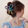 Pinza para el pelo coreana linda para mujer, tamaño grande, estilo de alta gama, adecuada para cabello grueso, pinza de tiburón, horquilla, pinza de lazo