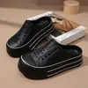 Zapatillas sin cordones de EVA con suela gruesa para pareja, media zapatilla deportiva blanca para mujer, zuecos para exteriores