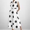 Vestido Feminino Moda Europeia e Americana Transfronteiriço Estampado Gola V Tendência de Rua Elegante Nobre Tamanho Plus