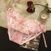 Panty sexy de encaje estilo japonés 2025, puro y seductor, con tiras desmontables, ribete de encaje, lazo, ligero, bikini de tiro bajo para mujer