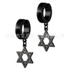 Novos brincos de aço titânio estrela de seis pontas anti-desbotamento sem furo na orelha clip de orelha masculino fabricantes de joias de aço inoxidável