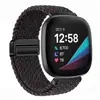 Adecuado para correa Fitbit Versa 4, Sense bucle tejido de nailon con cierre magnético de metal Versa 2