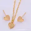 Conjunto de Corazón de Circonita Cdd Pendientes en Forma de Corazón y Cadena para Clavícula Juego de Dos Piezas para Mujer, Accesorios de Moda y Simples, Directo de la Fábrica Fuente