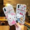 Hello Kitty es Adecuado para Funda de Teléfono Apple 12, Dibujos Animados Lindo iPhone 15 Cubierta Protectora, Transparente 17 Cobertura Total 16 Modelo Femenino