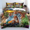 Juego de funda nórdica con estampado digital de tigre león adecuado para decoración de dormitorio de niños niñas adultos