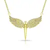 Colar de Anjo com Micro-Cravação de Diamantes Mais Vendido Transfronteiriço Acessórios Asas de Anjo Moda Feminina Nicho Luxo Leve Colar de Alta Qualidade