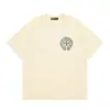 Camiseta Corta de Manga Corta Cruzada Chrome 25 Nueva Marca de Verano de Moda para Hombres y Mujeres en Estilo Callejero Europeo y Americano